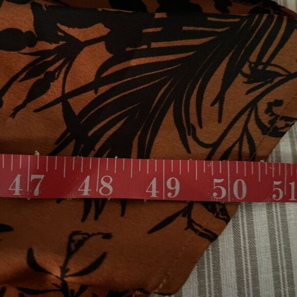 New Future Collective Women 2X Copper Floral Satin Flare Dress Whimsigoth Witchy - Picture 13 of 13